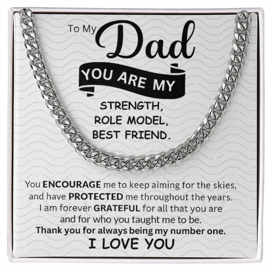 To My Dad | I Love You - Cuban Link Chain