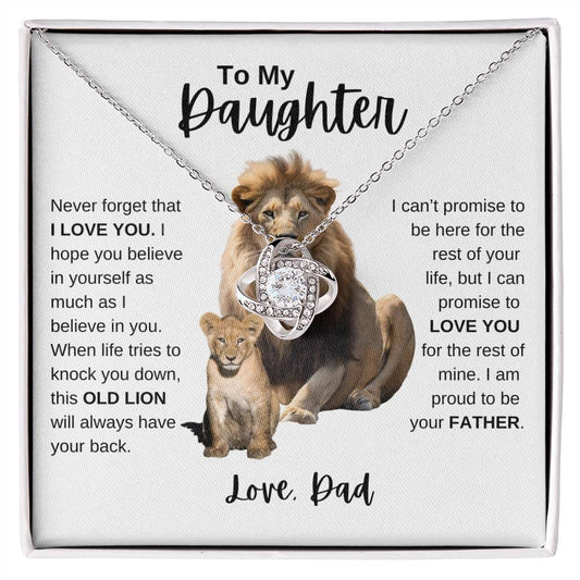 To My Daughter From Father | Proud To Be Your Father - Love Knot Necklace